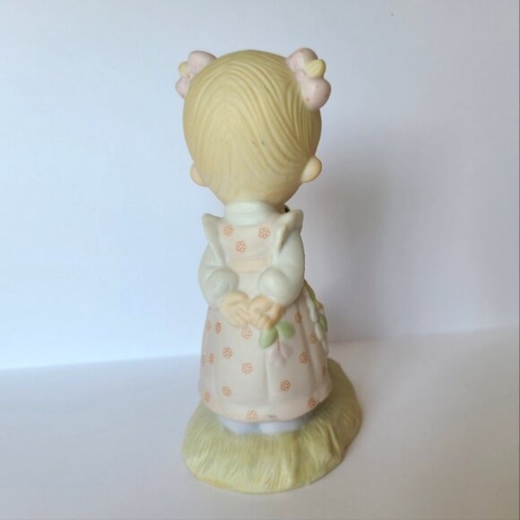 Vintage 70s Precious Moments Girl Duck Collectible Porcelain Figurine - Picture 6 of 7